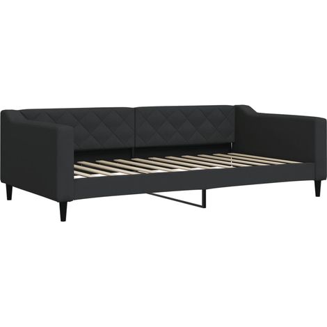 vidaXL Letto da Giorno Nero 100x200 cm in Tessuto