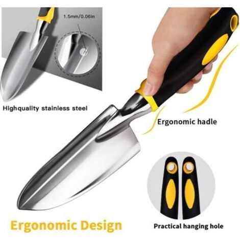 Ensemble d'outils de jardinage, têtes robustes en aluminium et poignées ergonomiques, kit de jardinage avec sécateur, pell (1/5)