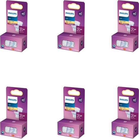 Philips Vorteilspaket GU4 Spotlampe (MR11) 12V Nicht dimmbar Warmweißes Licht - 6 Stück (1/2)
