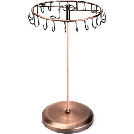Support rotatif pour bijoux, arbre à colliers suspendu, rangement pour bracelets, bagues et boucles d’oreilles (1/5)