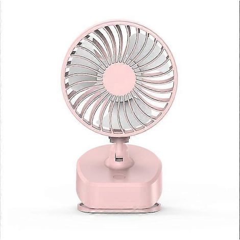 Table Fan Usb Portable Mini Rechargeable Desktop With 360 Degree Rotation Clip 3-speed Adjustable-rose (1/2)
