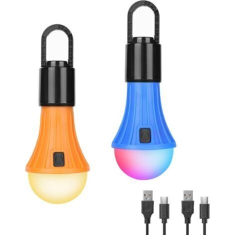 Wiederaufladbare Campinglampe mit 7 Leuchtmodi (Weiß und RGB), zum Aufhängen im Zelt, wiederaufladbare LED-Lampen für Notfälle, Stromausfälle und Camping