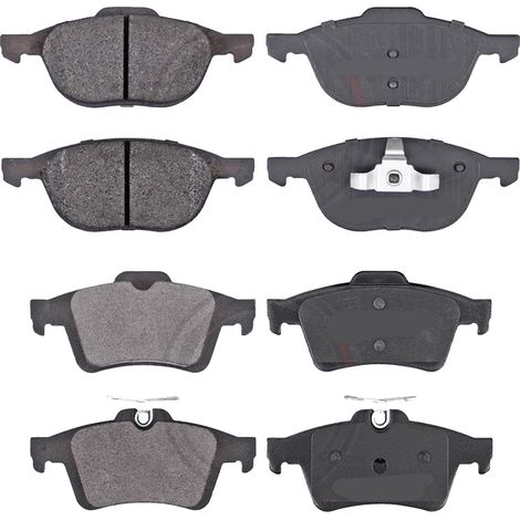 KIT PASTIGLIE FRENO ANTERIORI E POSTERIORI compatibile con FORD FOCUS C-MAX (DM2) / PASTIGLIE FRENANTI AUTO OEM FDB1594,FDB1931 / SOSTITUZIONE DIRETTA / BASSA POLVERE / SILENZIOSO