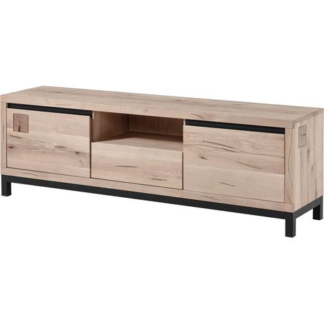 mobile TV in legno di Quercia Selvatica 170x40x56 bianco oliato VILLANDERS 213