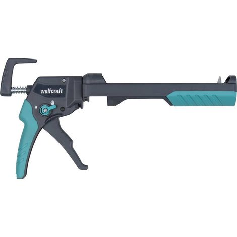 Wolfcraft – Pistolet extrudeur 4354000 – 180 kg de pression pour silicone et acrylique – Poignée ergonomique ajustable – Anti-goutte automatique