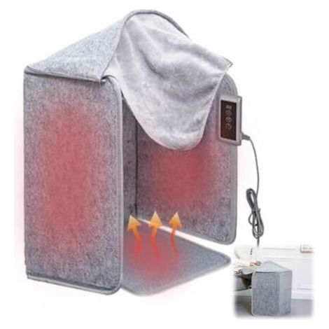 Panneau chauffant infrarouge, infrarouge pliable, chauffage de bureau infrarouge avec tapis de protection pour les pieds, 5 niveaux de chauffage et 6 fonctions de minuterie, 50 x 100 (1/5)