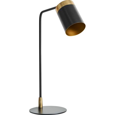 Lampe à poser art déco en fer noir et doré - noir et doré (1/4)