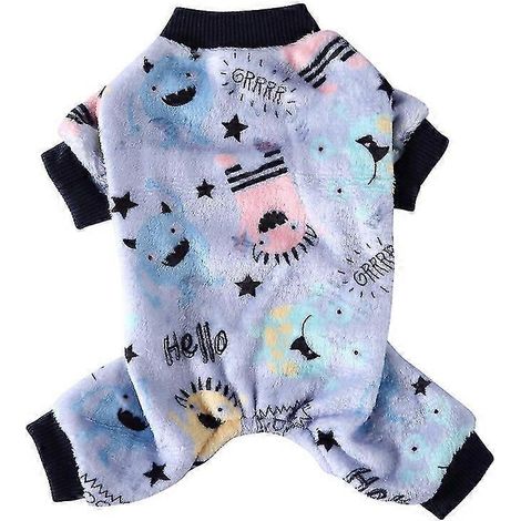 Hundepyjama Winter Hundekleidung Bedruckter warmer Overall Mantel für kleine Hunde Welpen Hund Katze Chihuahua Pomeranian Kleidung Overalls 31 (1/5)