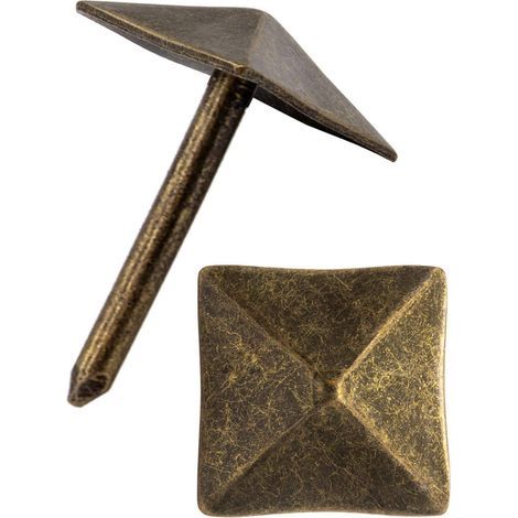 Lot de 40 clous décoratifs en laiton bronze vieilli 12 x 12 mm