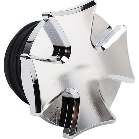 Bouchon de réservoir moto CNC aluminium, bouchon carburant ventilé décoratif argenté, pièce de rechange pour réservoir d'essence de tourisme, couvercle de remplissage robuste. (1/5)