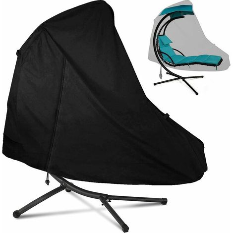 VURAHOME - Housse pour mobilier de jardin Housse de Chaise Longue Suspendue, Housse de Chaise Longue Suspendue Imperméable, Coupe-Vent, Résistant aux UV, Tissu Oxford 420D - Noir(185117198cm/734678inc (1/5)