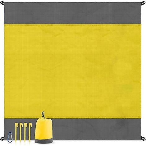 Tapis de camping jaune imperméable et résistant à l'humidité, tapis de plage pliable pour pelouse, tapis de pique-nique (1/5)