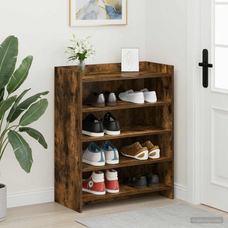 Meuble à chaussures avec rangement en bois d’ingénierie chêne fumé 73,5 x 36 x 92 cm - PANGIVO (1/5)