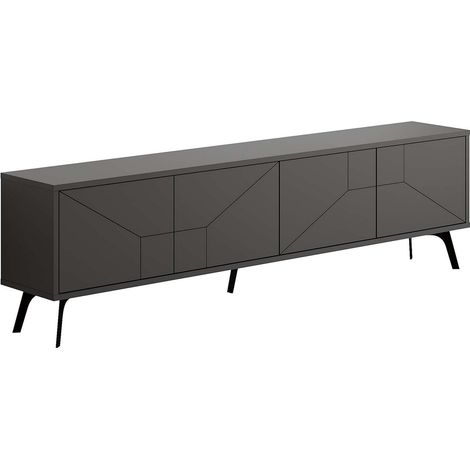 Porta TV in legno "Dune" - 180 x 29 x 50 cm - Grigio antracite