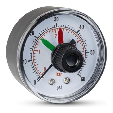 Replacement pressure gauge for select Hayward DE filters, sand and cartridge filters, ProGrid DE, XStream and SwimClear (190059). (1/3)