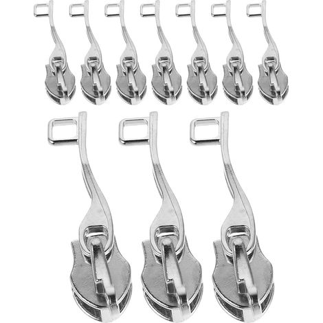 Set mit 5 abschließbaren Reißverschluss-Zippern aus Zinklegierung, doppellagigem Nylon, Vintage-Silberfarbe, sicheres Reparaturset für Gepäck, Koffer und Pakete