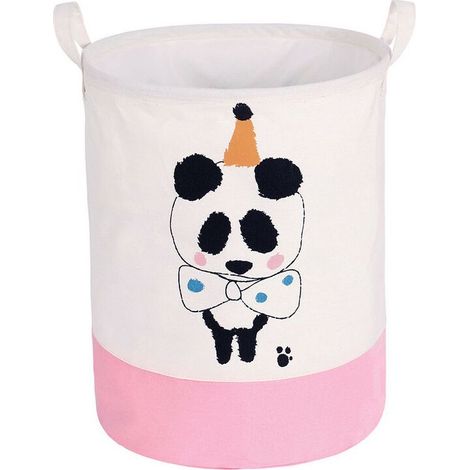 Panier à Linge Pliable Imperméable pour Bébé Panier de Rangement Corbeille à Linge Sale Sac à Linge Seau de Stockage Rond en Tissu pour Buanderie Enfant Jouets(Panda) (1/5)