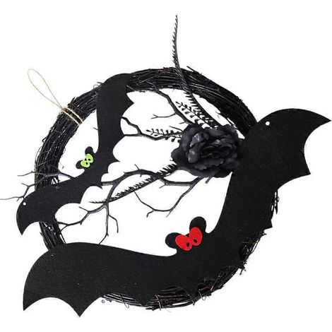 Couronne d'Halloween artificielle noire glaçante pour une ambiance terrifiante