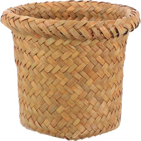 tressée en paille naturelle Poubelle ménagère tressée à la (1/5)