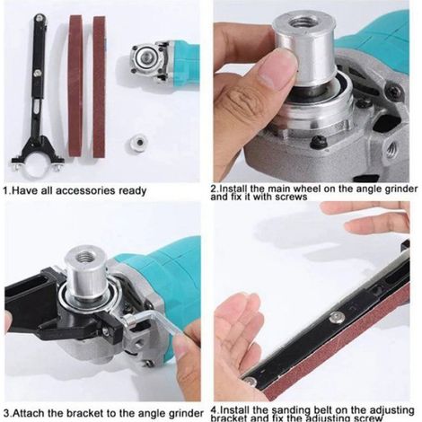 Support Pour Meuleuse D Angle - Compatible Modèles 100 115 125 Mm - Pour Transformation En Ponceuse À Bande - 2 Pièces (1/5)