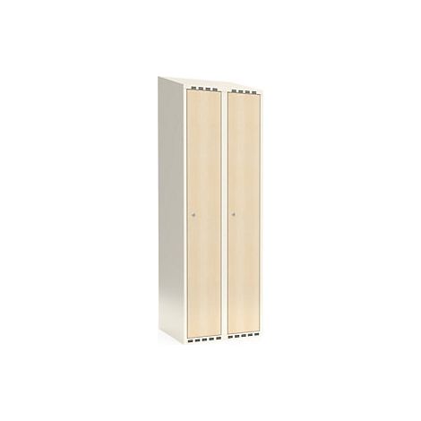 kaiserkraft Armadietto Fydor HPL 2 colonne bianco/betulla