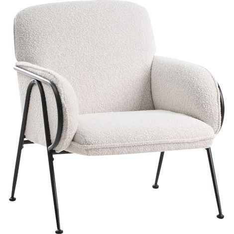 Sillón auxiliar decorativo tapizado con estructura metálica asiento moderno beige claro Trysnes