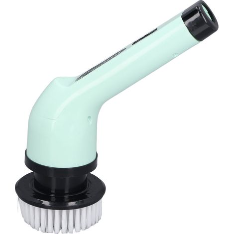 Brosse électrique portative à main avec manche télescopique réglable, puissante et efficace, économique, pour salle de bain et cuisine, 6 têtes, vert (1/5)