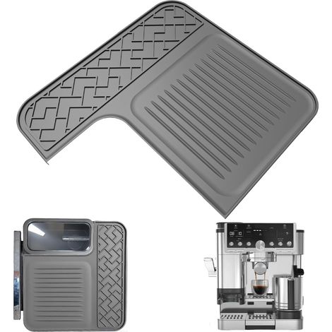 Tapis en silicone pour machine à café espresso ES601, accessoires pour Luxe Cafe, protège la surface supérieure, antidérapant, imperméable, résistant à la chaleur (gris) (1/5)