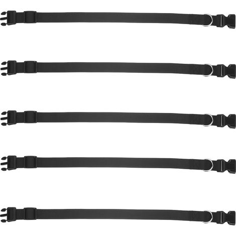 Colliers Réglables pour Chèvres et Moutons en Polyester Noir, Léger et Solide, Lot de 5 Pièces, Adaptés Ferme avec Attache Rapide et Ajustement Confortable (1/5)