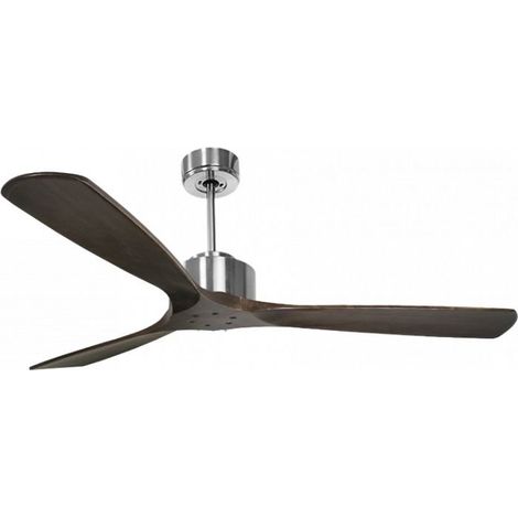 Modulo de KlassFan - Super destratificateur et ventilateur DC 166 cm Chrome pales bois sombre sans Lumière 30 à 60 m² (1/5)