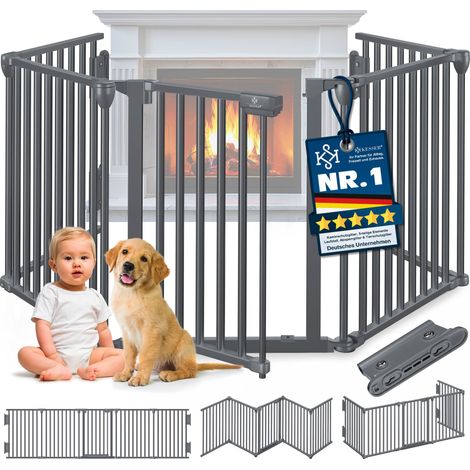 KESSER® Kaminschutzgitter mit Tür, Metall - Anthrazit, 480 cm (1/5)