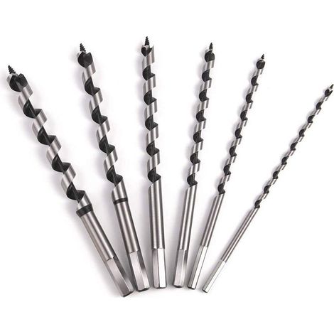 Brocas para madera 6 piezas Vaso hexagonal de 6 a 16 mm en caja Longitud 23 cm