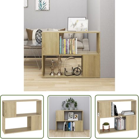 The Living Store TV-Schrank Sonoma-Eiche 80x24x63 cm Holzwerkstoff - Fernsehschränkchen - Holzwerkstoff - TV-Möbel - Wohnzimmerschrank - Sonoma-Eiche (1/5)