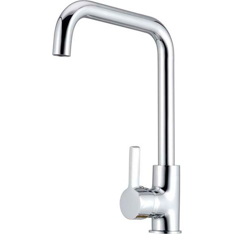 Grifo monomando de cocina caño alto plateado brillo serie zeta (1/3)