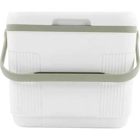 22L Glacière Portative Blanche et Verte, Boîte Isotherme en PP Alimentaire pour Camping, Pique-nique Extérieur (1/5)