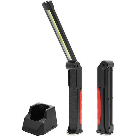 Wiederaufladbare LED-Arbeitsleuchte, 1 Stück, faltbar, mit Magnetfuß und Haken, 180° drehbar + 180° faltbar, 7 LED-Lampenmodi fürs Auto (1/5)