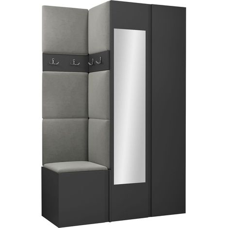 Conjunto para recibidor Pinis XXVI, Polo 894, 186x116x46cm, Espejo, Tapiz, Aglomerado laminado, Colocada, Montada en la pared (1/5)
