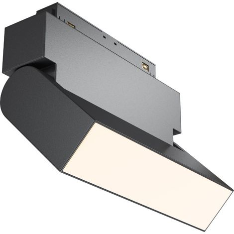 Spot sur rail 2 circuits noir orientable LED 10W 3000K (1/5)
