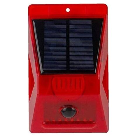 NALOOKAMIC Alarme sirène solaire fort son 129dB stroboscope avec télécommande Capteur de mouvement de contrôle pour Home Farm Villa en plein air, Système d'alarme et accessoires