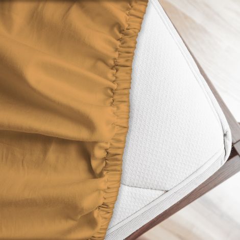 Lenzuolo letto sotto con angoli 100% puro cotone Made in Italy tinta unita Vaniglia - 1 Piazza maxi