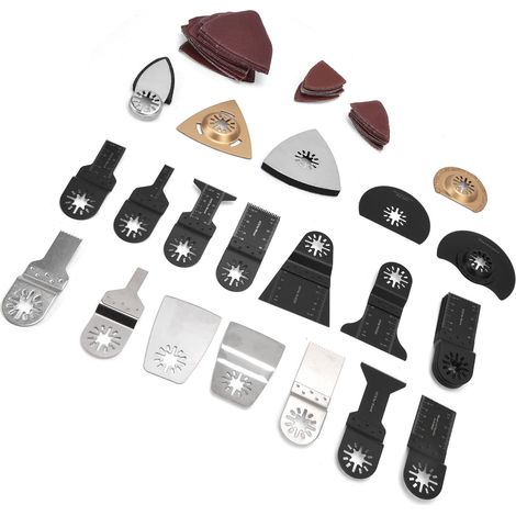 Jeffergarden Kit de lames de scie oscillantes 105 pièces/ensemble accessoires multi-outils à dégagement rapide pour la coupe de métal doux en bois (1/5)