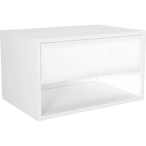 Comodino sospeso 1 cassetto e 1 nicchia Bianco - RITAMI (1/4)