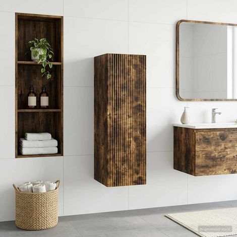 Mueble de baño montado en la pared Roble Ahumado