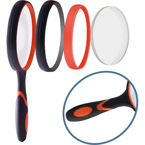 Loupe 10X,Loupe de Lecture,loupe Enfant,loupe Enfant Insecte,loupe 75 mm,Loupe avec poignée en Caoutchouc Souple antidérapante,pour Enfants et Personnes âgées (1/5)