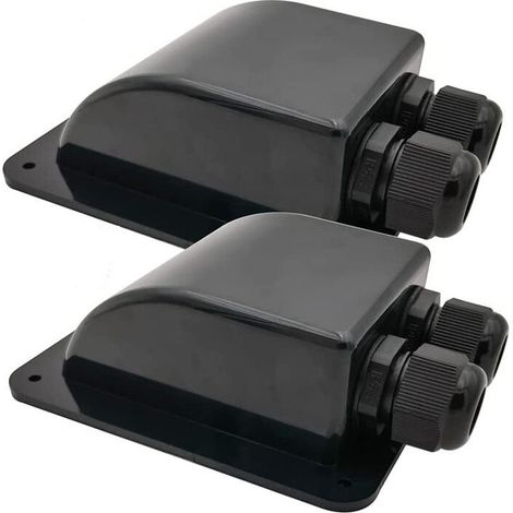 Presse-étoupe d'entrée de Câble Solaire étanche, Double Presse-étoupe d'entrée Câble pour Tous Les Types Câbles 6mm² à 12mm² pour Panneaux Solaires sur Remorque, Bateau (Noir, Lot de 2) (1/5)