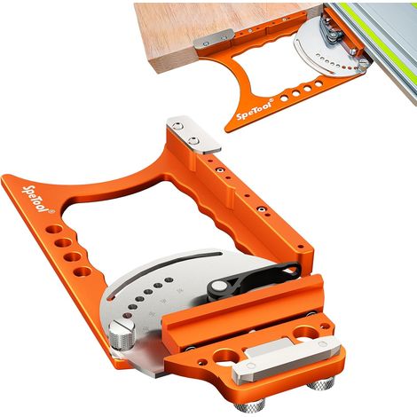 Butée d'angle réglable, rail de guidage carré, 9 butées d'angle 0° à 60°, montage rapide, compatible avec FS, Makita, Milwaukee, WEN, ST et Powertec (1/5)