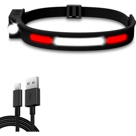 Wasserdichte wiederaufladbare Stirnlampen und 5 Modi Halolight 350 Lumen, Stirnlampe zum Laufen, Kinder, Camping, Radfahren, Angeln, heller LED-Scheinwerfer (1/4)