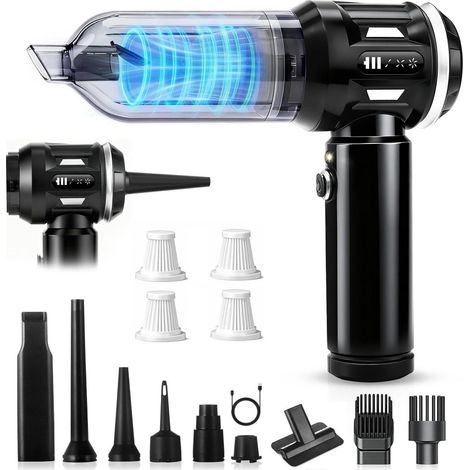 Akku Handstaubsauger 25000Pa, 4-in-1 Saug- und Blasfunktion, 3 Stufen, LED-Licht (1/5)