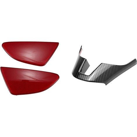 paire de panneaux réflecteurs pour feux antibrouillard arrière et 1 enjoliveur de roue en fibre de carbone (1/5)