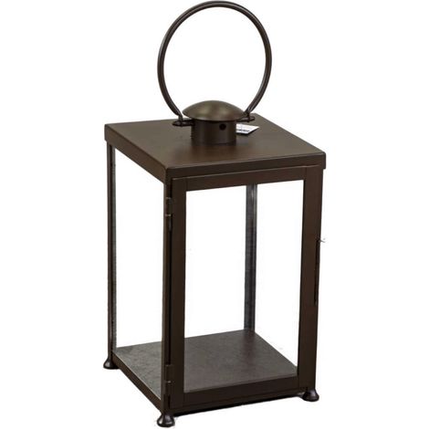 Lanterna metallo bronzo quadro cm30x30h55/72